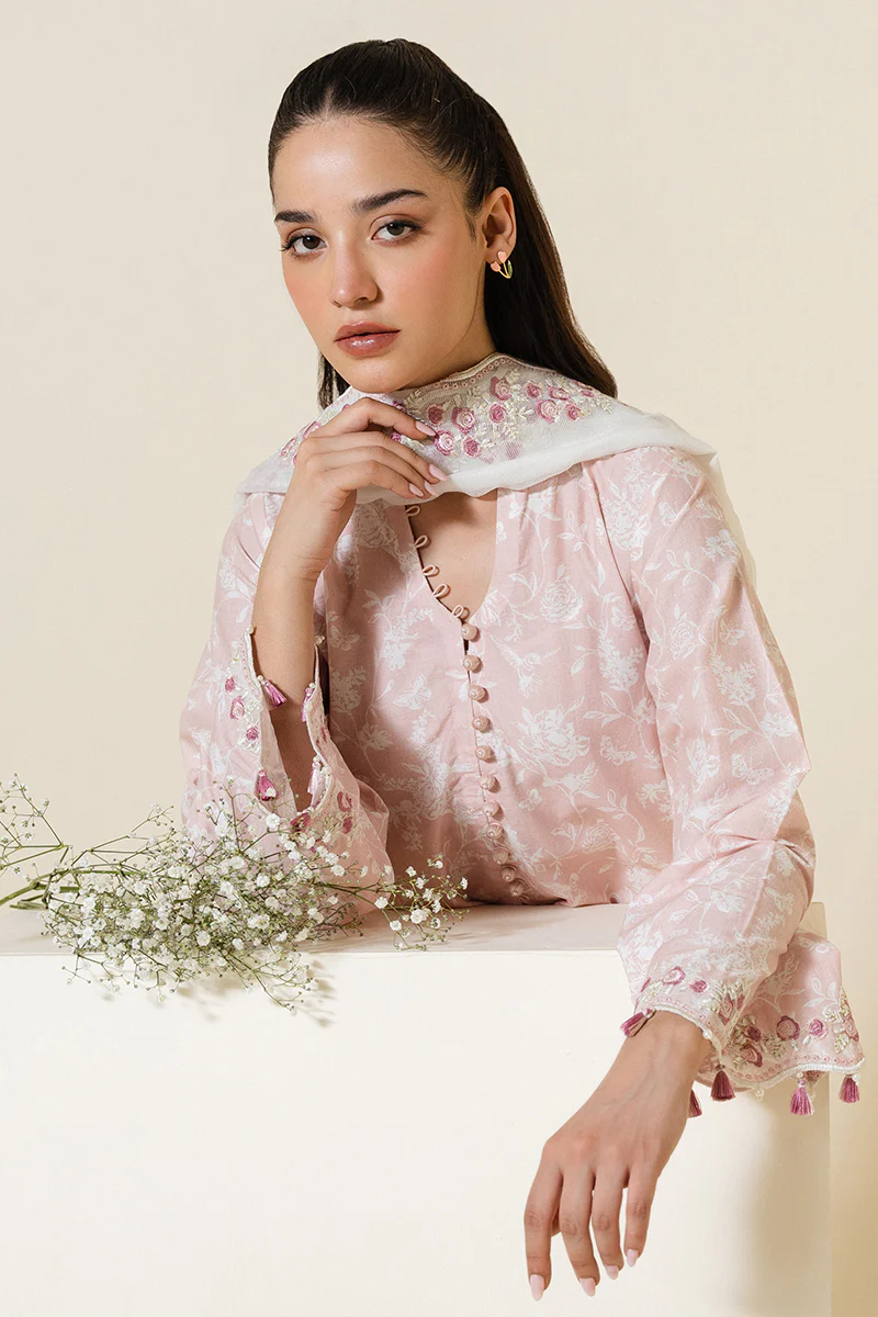 PETAL PINK-2 PC (SHIRT & DUPATTA) - Image 3