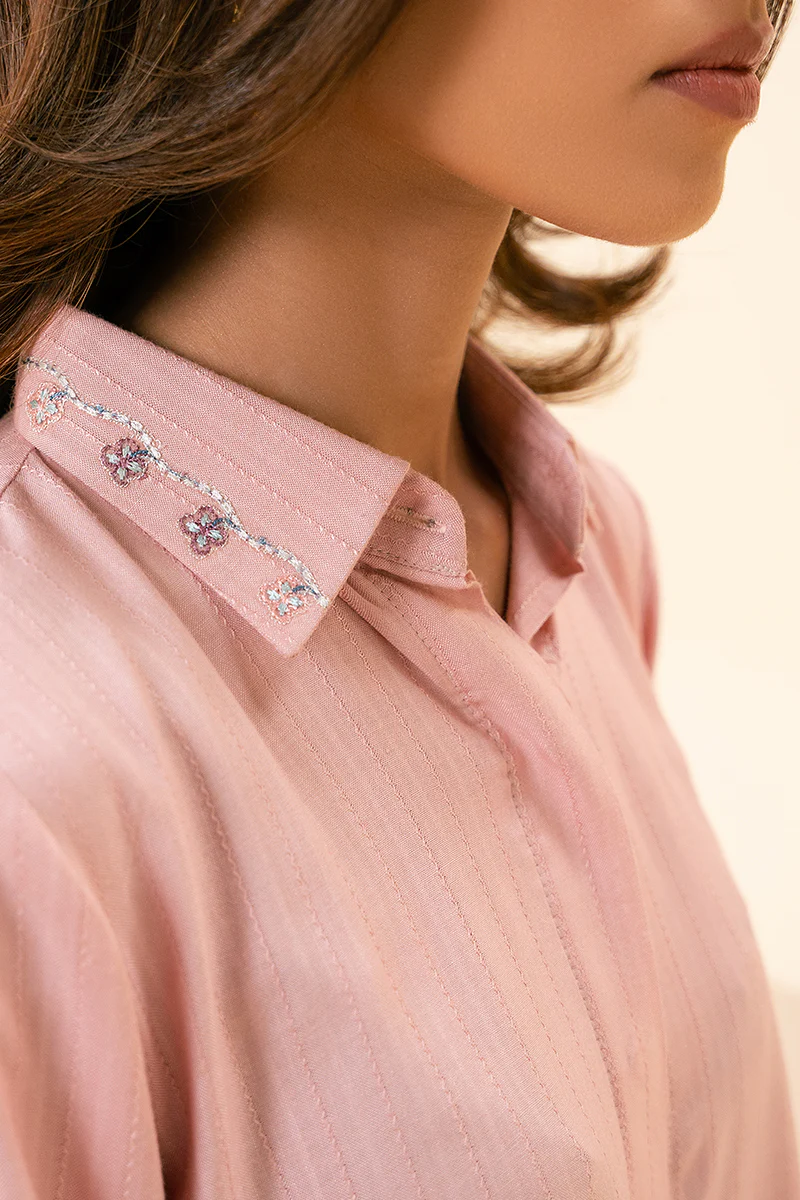 PINK BLISS EMBELLISHED LINEN SHIRT - Image 4