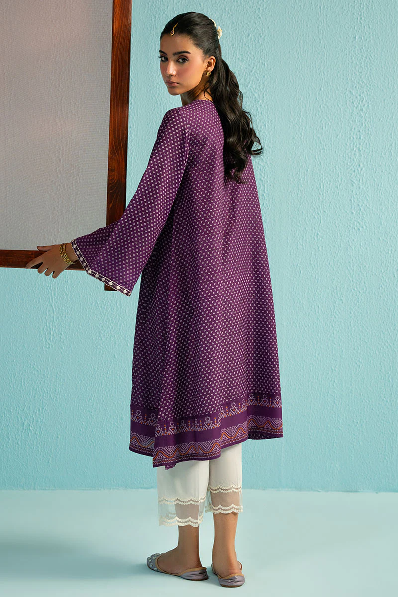 PURPLE GLAM PRINTED LAWN SHIRT - Image 6