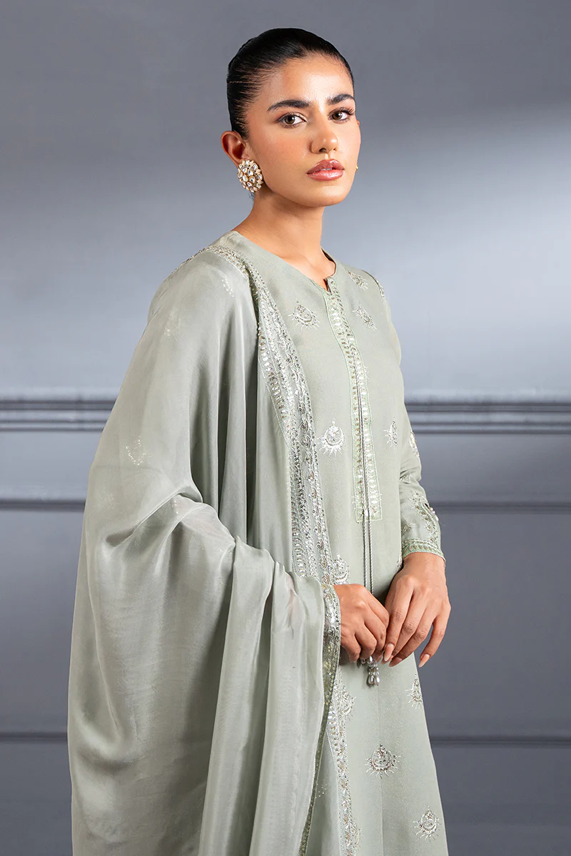 SAGE GREEN- 2 PC (SHIRT & DUPATTA) - Image 6