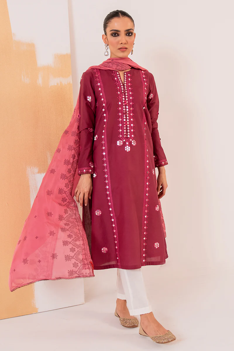 SANDSTONE BERRY-2PC (SHIRT & DUPATTA) - Image 5