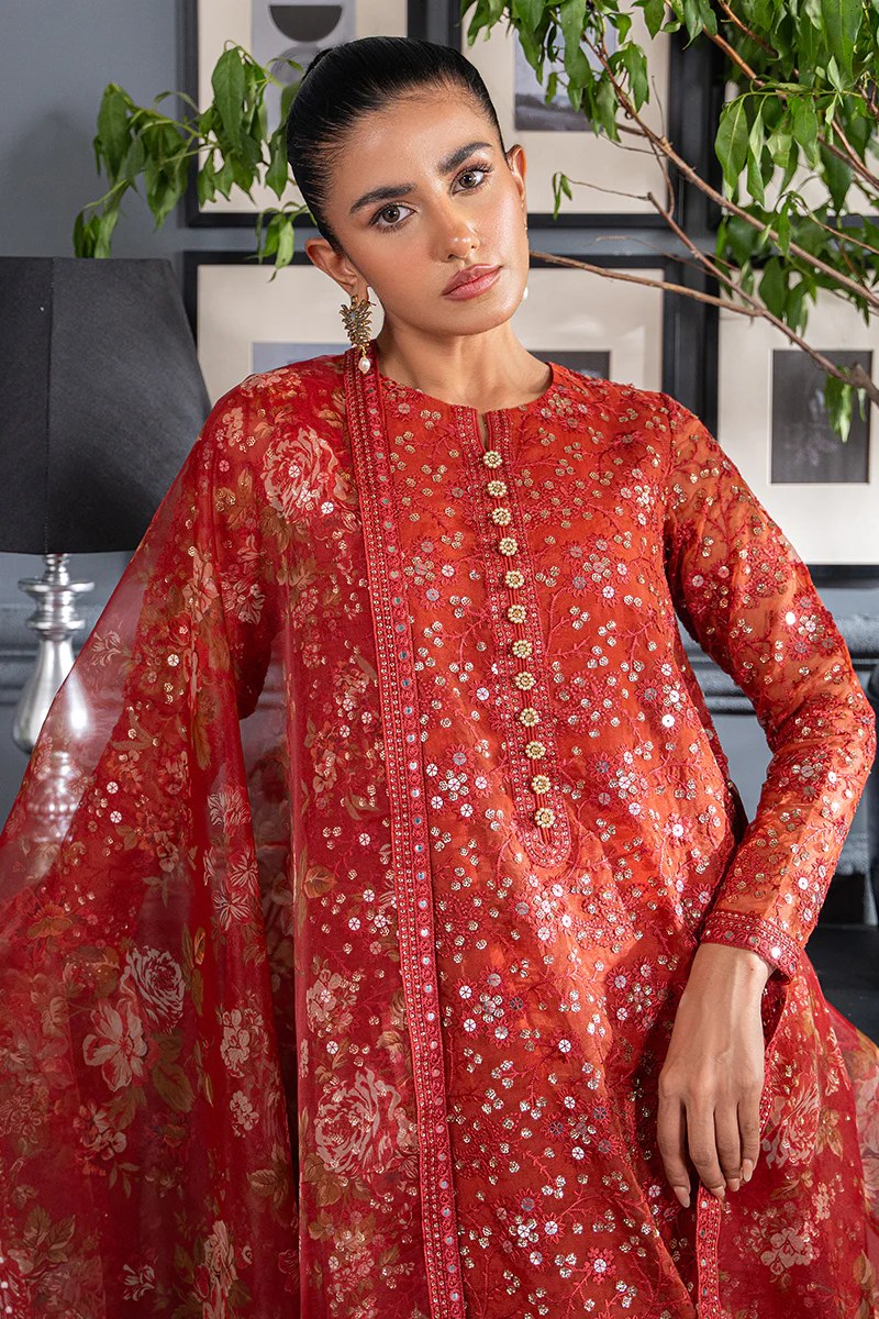 SCARLET BLOOM-2PC (SHIRT & DUPTTA) - Image 4