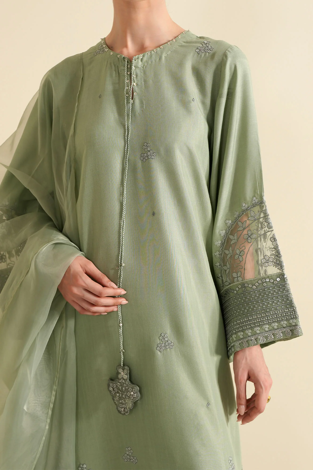 SILVER SAGE-3PC (SHIRT, TROUSER & DUPATTA) - Image 2