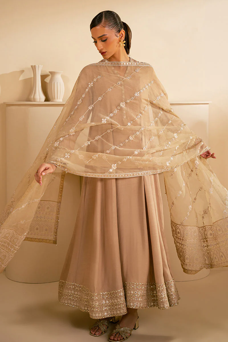 SOFT BEIGE-2PC (SHIRT & DUPATTA) - Image 5