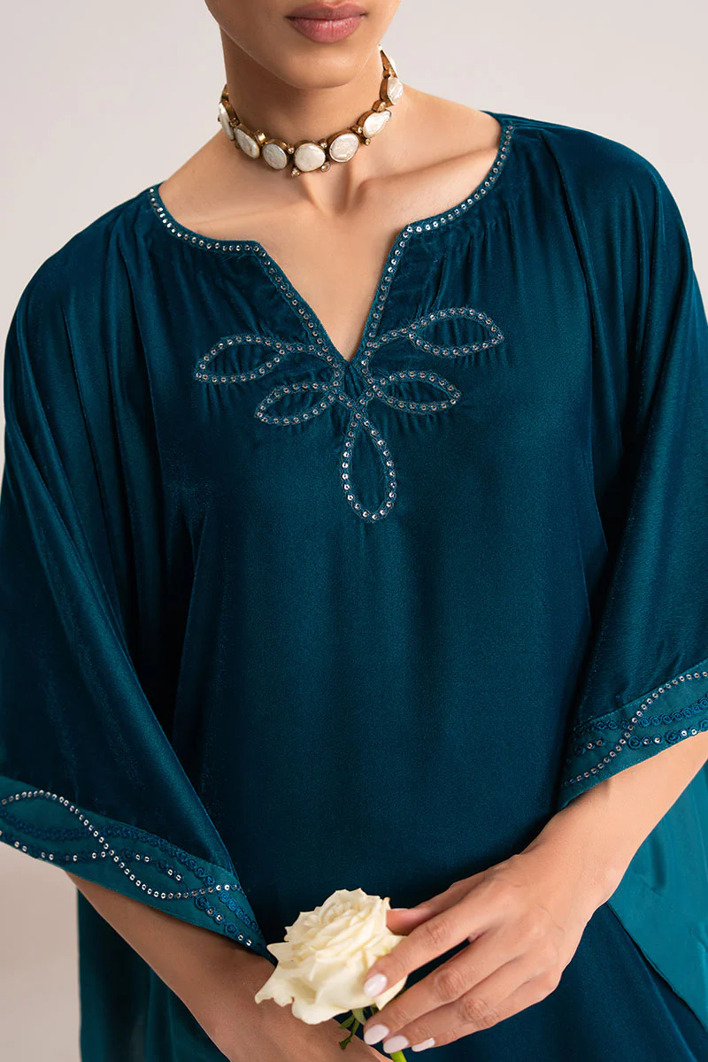 STARDUST DRAPE EMBROIDERED VELVET SHIRT - Image 2