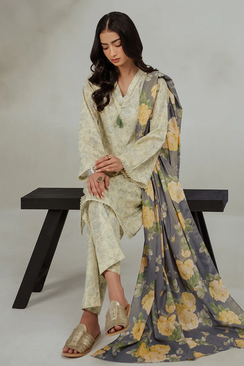 TENDER CARNATION-3 PIECE (SHIRT & DUPATTA) - Image 5