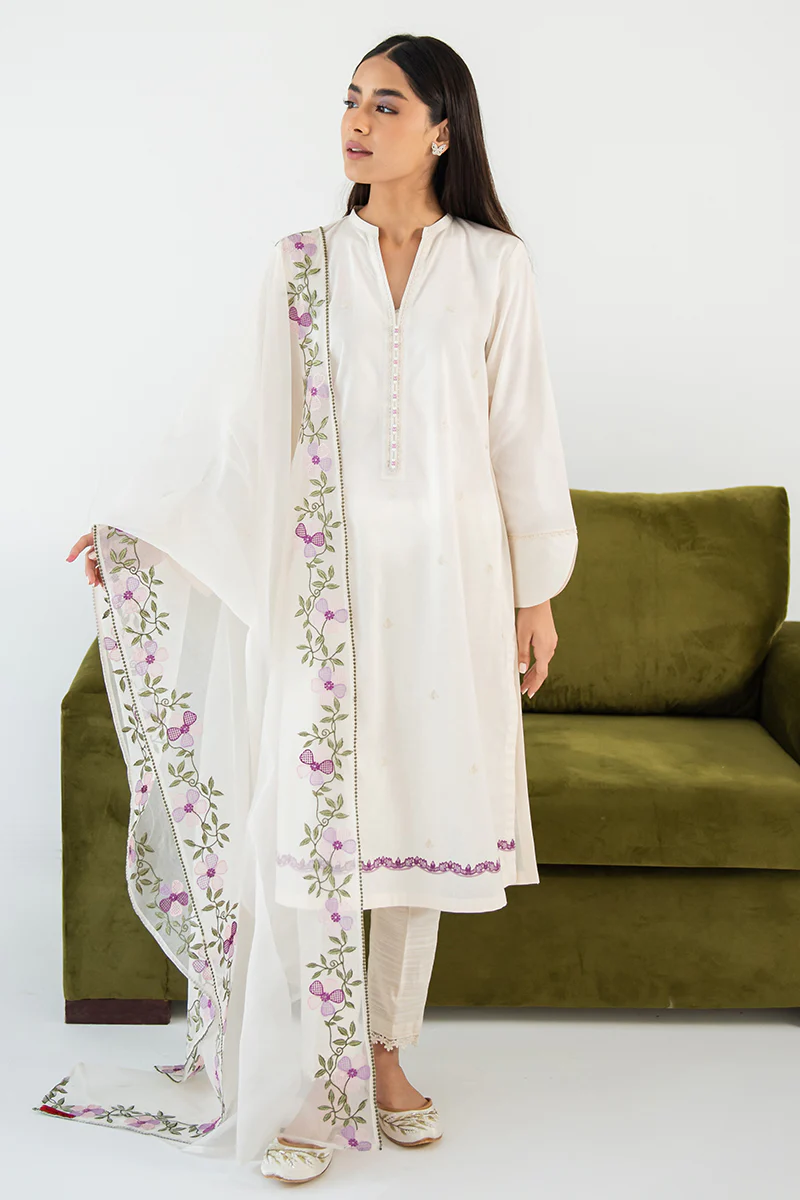 WHISPER WHITE-2PC(SHIRT & DUPATTA) - Image 3