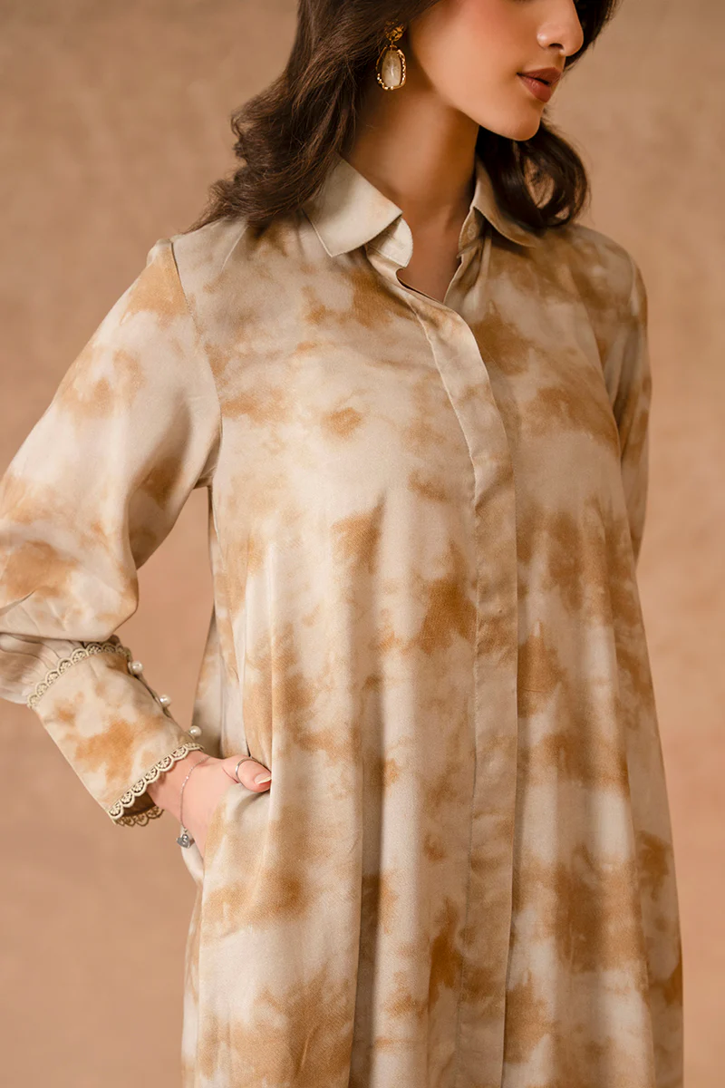 RUSSET WOOD-2 PIECE LINEN PRINTED SUIT - Image 2