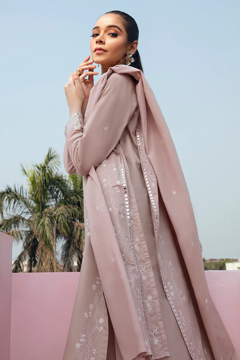 RUSTIC SMOKE-3PC LAWN EMBROIDERED SUIT - Image 4