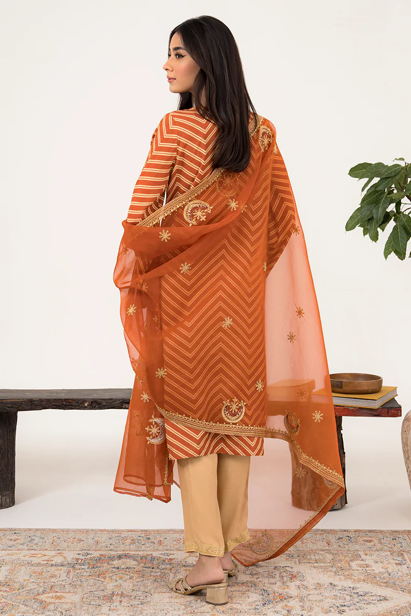 SAFFRON SCARLET-2PC (SHIRT & DUPATTA) - Image 3