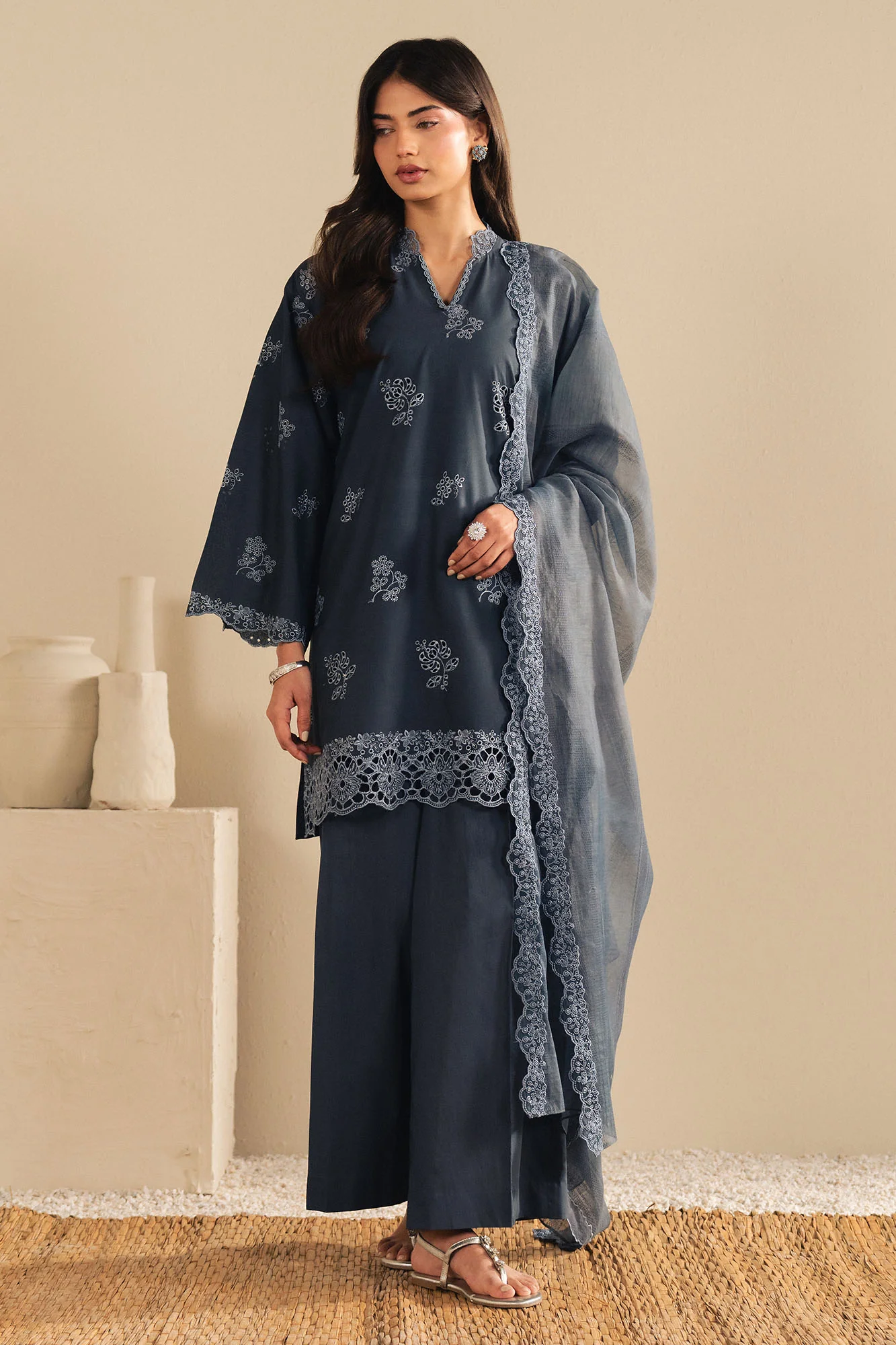 SAPPHIRE GRACE-3PC (SHIRT,TROUSER & DUPATTA) - Image 6