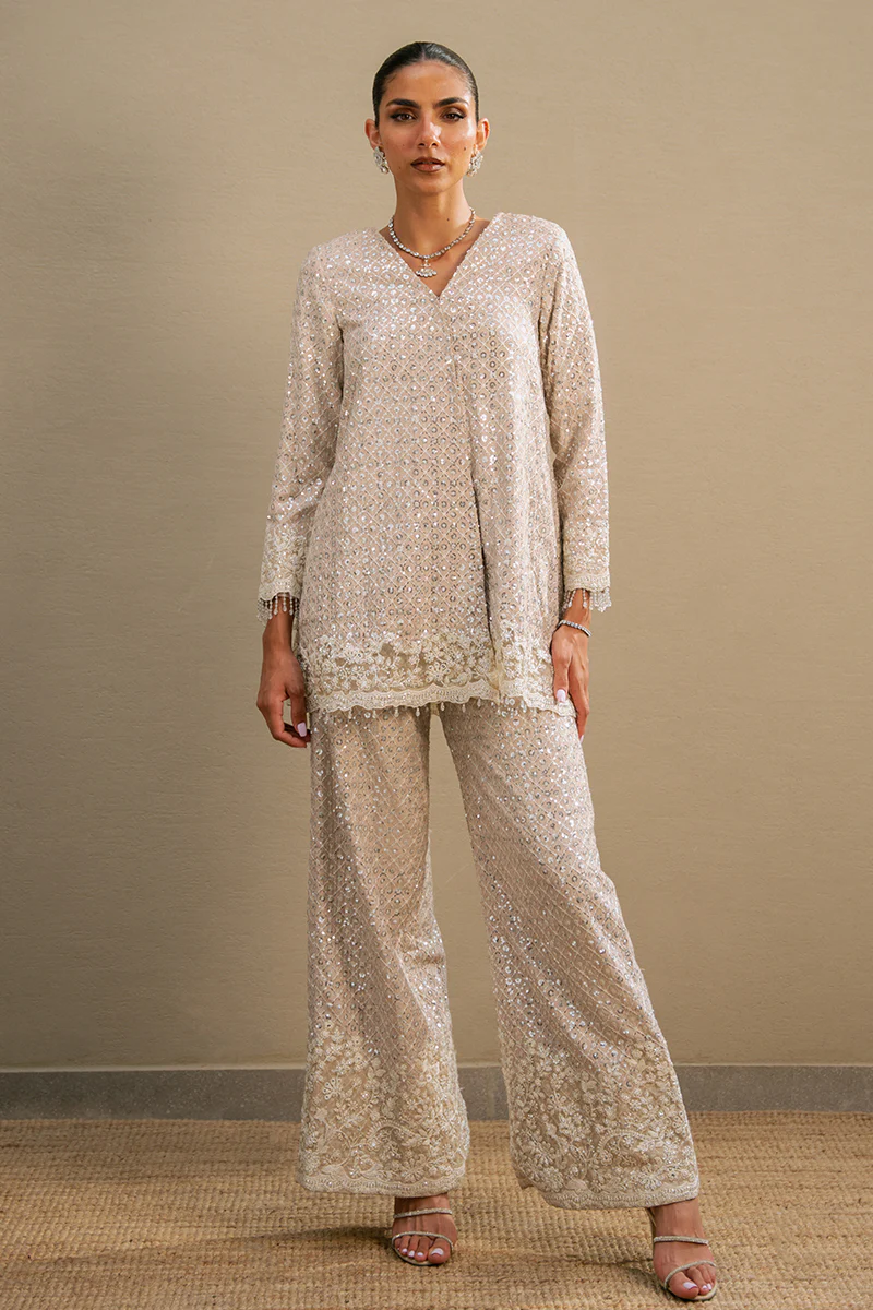 SCINTILLATING CRYSTAL-2PC SILK EMBROIDERED PRET - Image 3