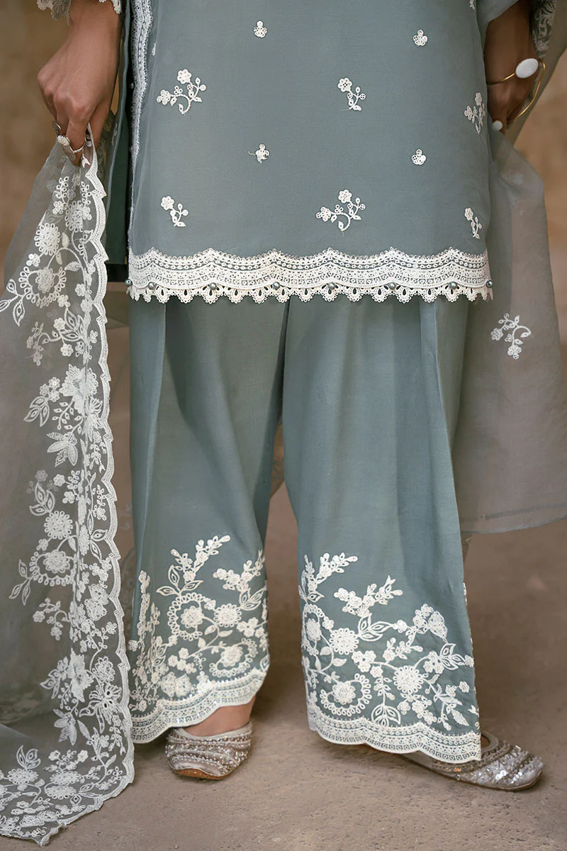 SEAFOAM BREEZE-3PC (SHIRT, TROUSER & DUPATTA) - Image 4