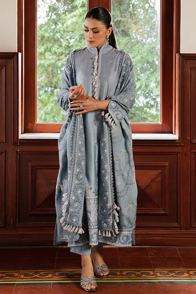 SERENITY BLUE-3PC (SHIRT , TROUSER & DUPATTA) - Image 3