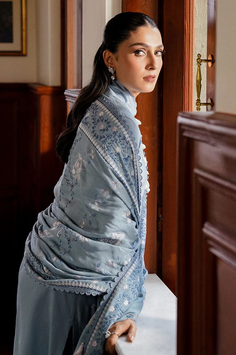SERENITY BLUE-3PC (SHIRT , TROUSER & DUPATTA) - Image 7