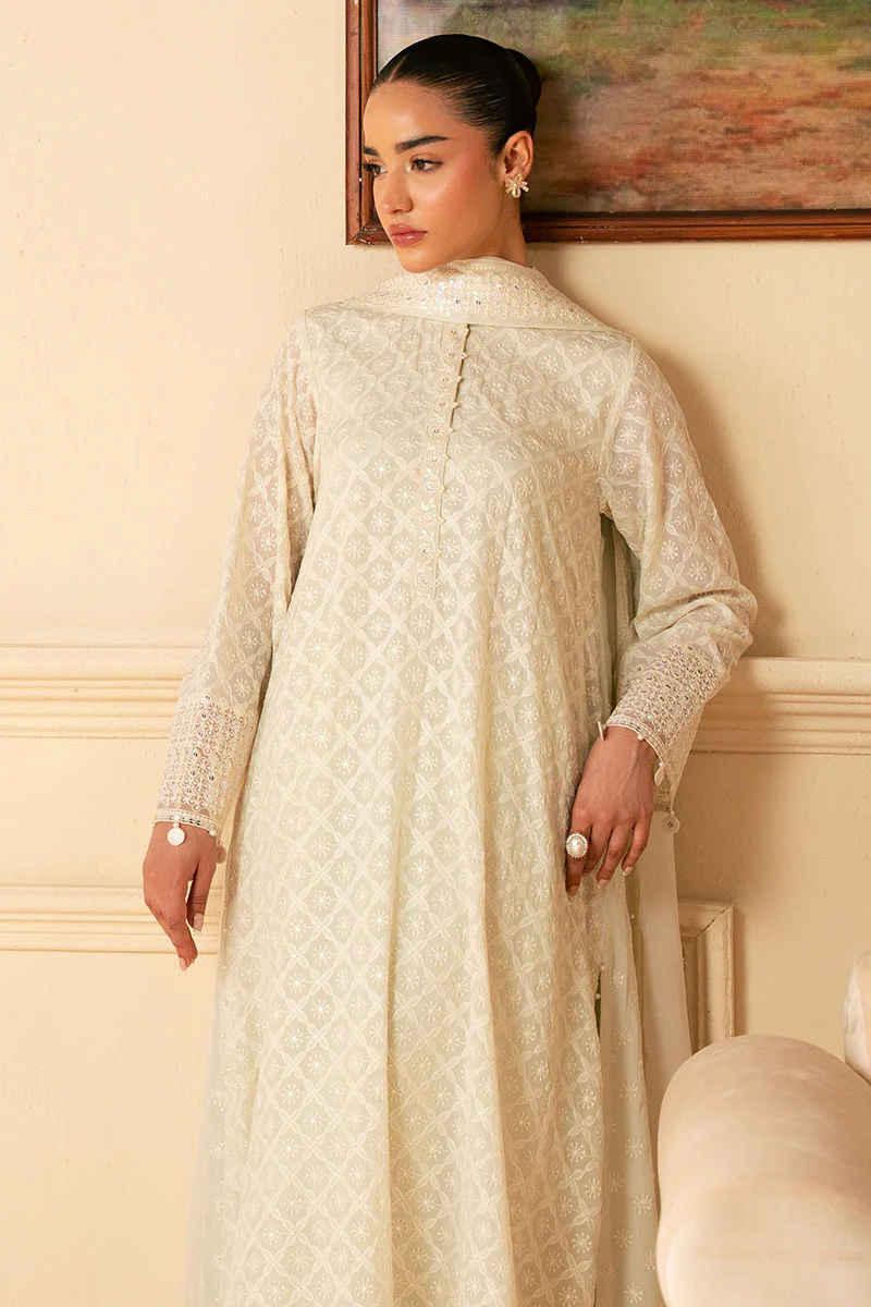 SOFT BREEZE-4 PIECE EMBROIDERED CHIFFON SUIT - Image 8