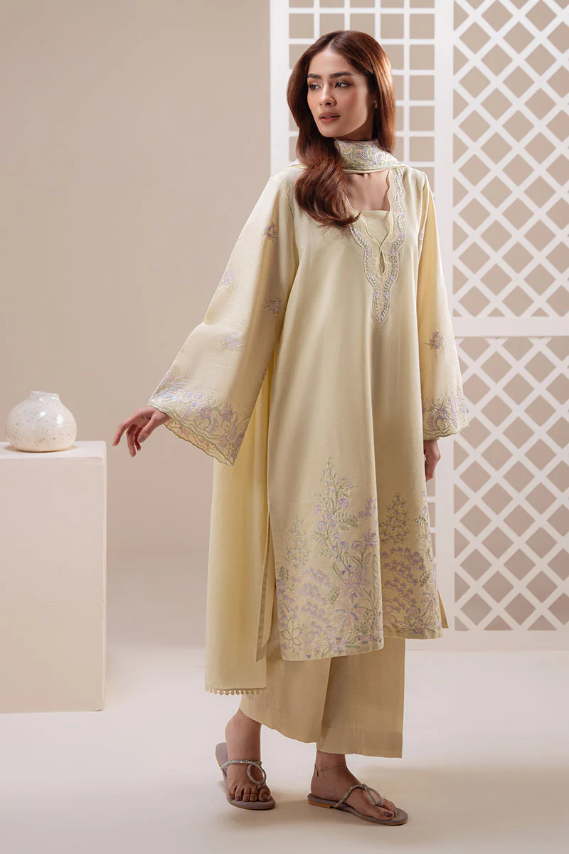 SOFT BUTTERCUP-3PC (SHIRT, TROUSER & DUPATTA) - Image 2