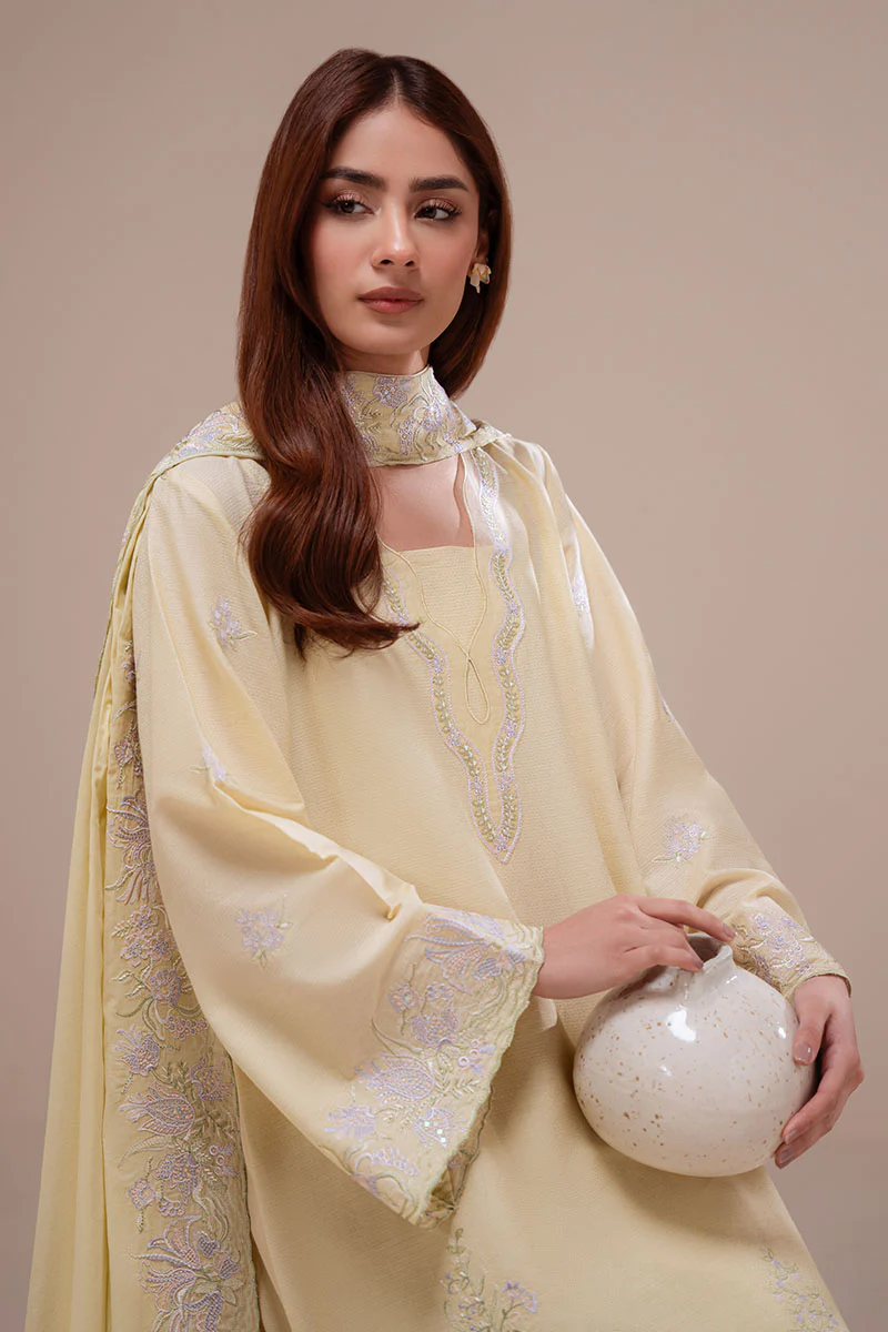 SOFT BUTTERCUP-3PC (SHIRT, TROUSER & DUPATTA) - Image 3