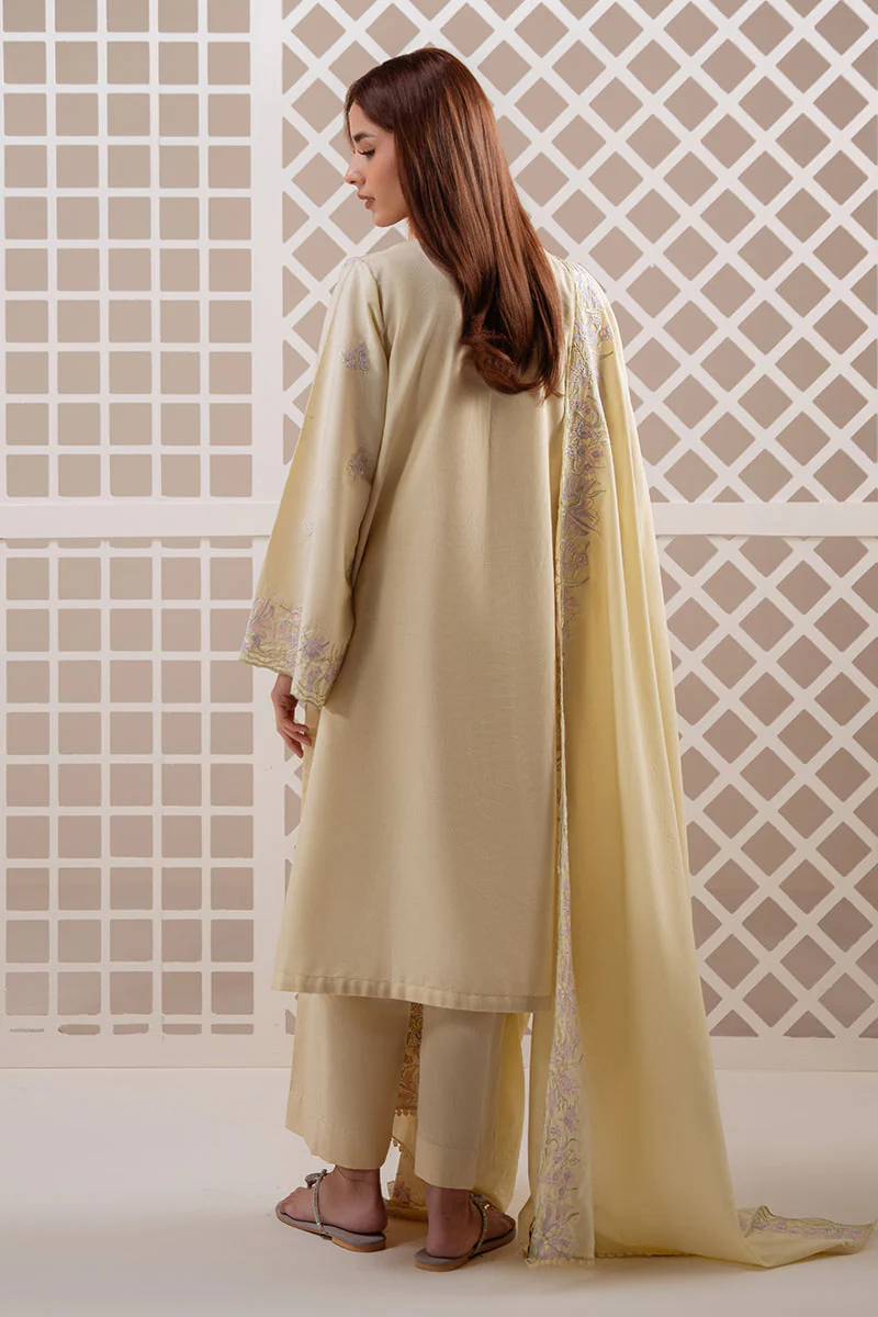 SOFT BUTTERCUP-3PC (SHIRT, TROUSER & DUPATTA) - Image 6