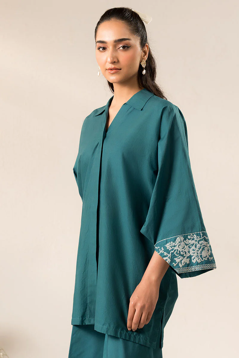 TEAL TAPESTRY-2 PC (SHIRT & TROUSER) - Image 3