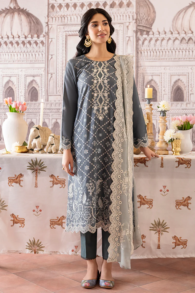 TENDER FROST-3PC EMBROIDERED LAWN SUIT