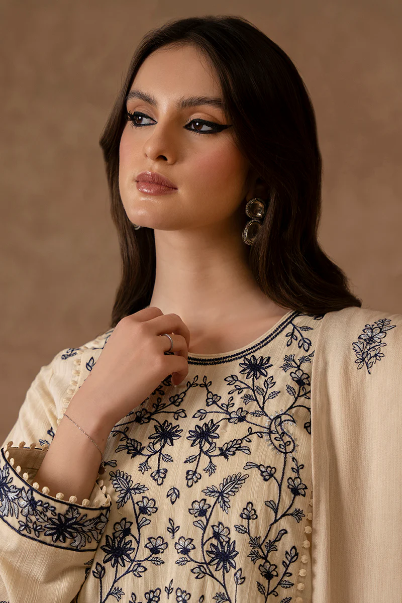 TRANQUIL PEARL-2 PIECE KHADDAR EMBROIDERED SUIT - Image 2