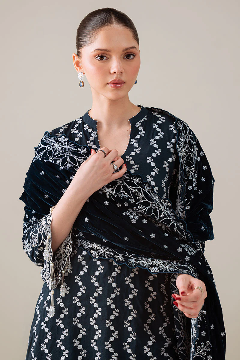TROPICAL TEAL-3PC SILK EMBROIDERED SUIT - Image 5