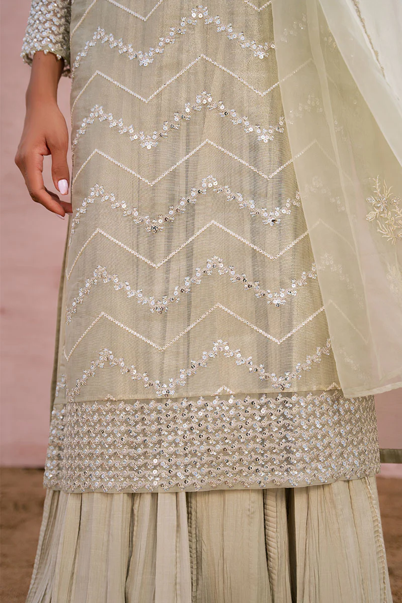 TWILIGHT CASCADE-3PC ZARI EMBROIDERED PRET - Image 3