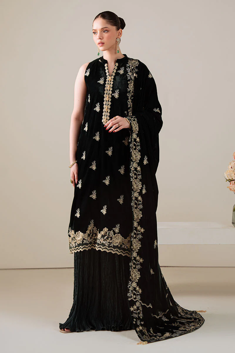 VERDANT SPELL-3PC VELVET EMBROIDERED SUIT