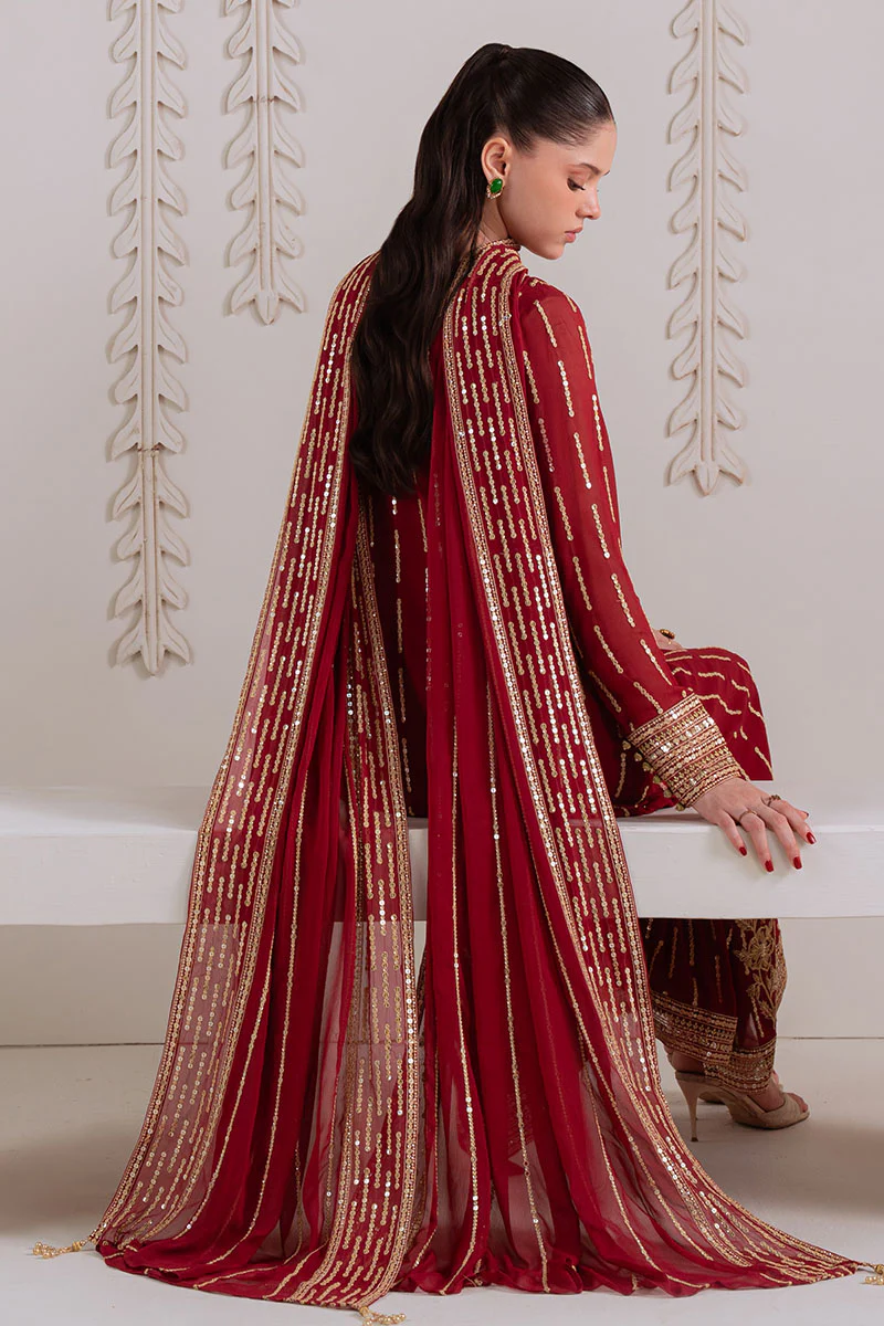 VERMILION BERRY-4PC CHIFFON EMBROIDERED SUIT - Image 7