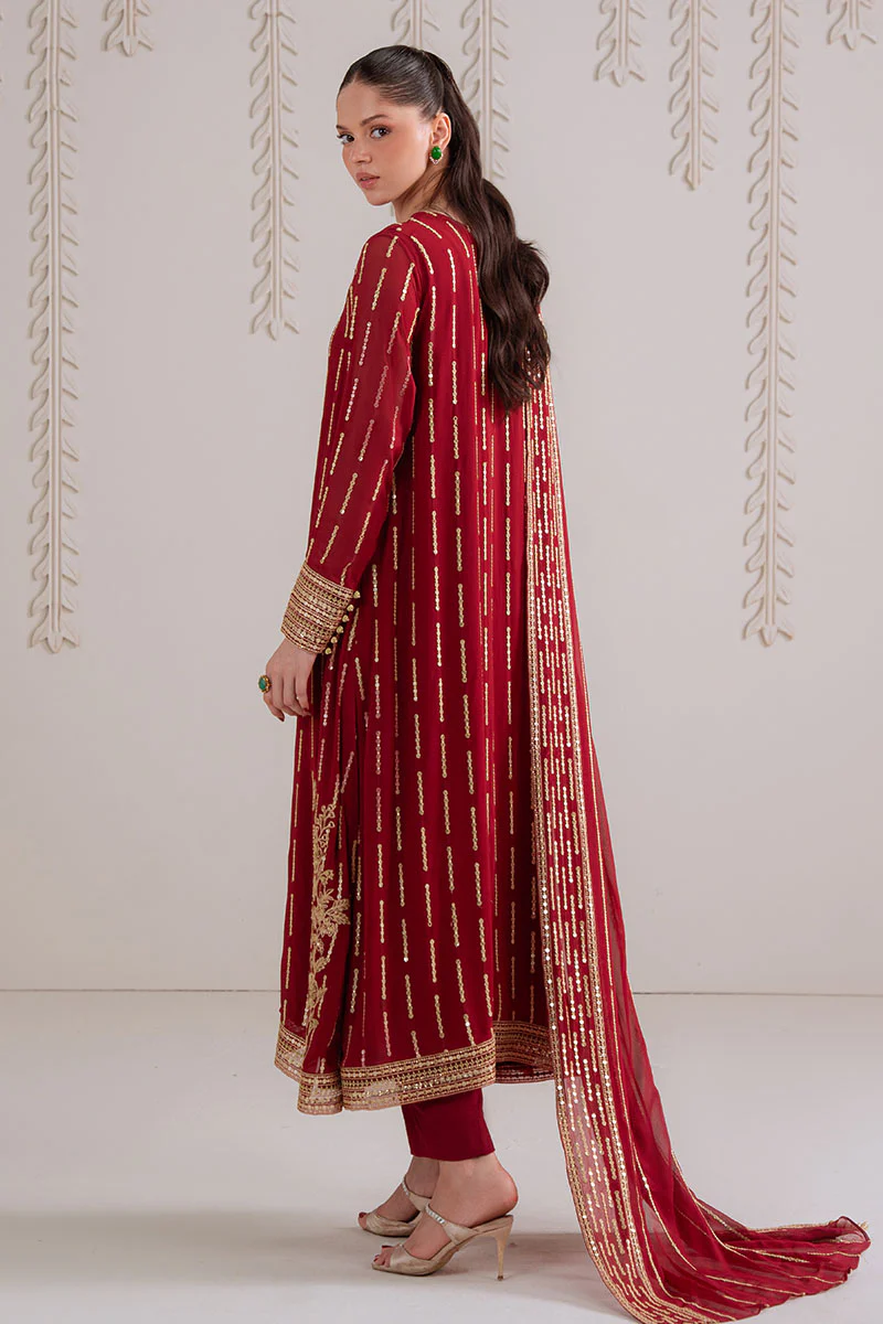 VERMILION BERRY-4PC CHIFFON EMBROIDERED SUIT - Image 8