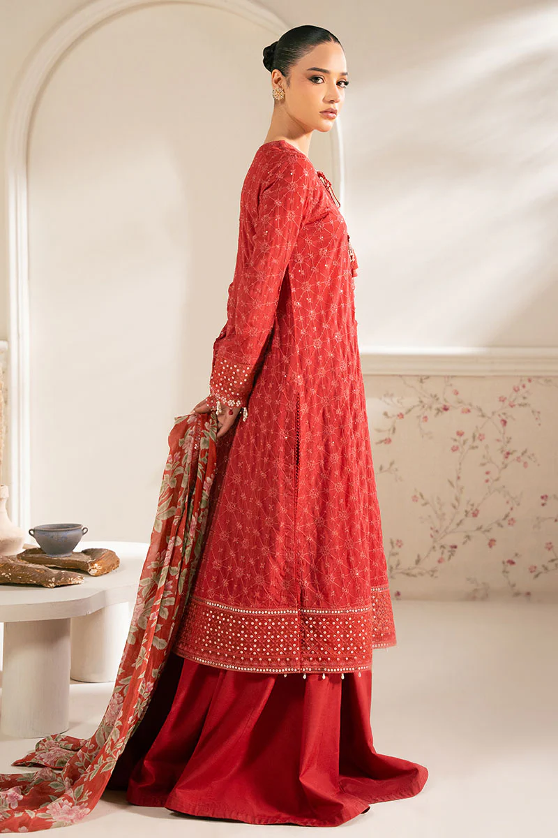VERMILION CARDINAL-4PC CHIFFON EMBROIDERED SUIT - Image 5