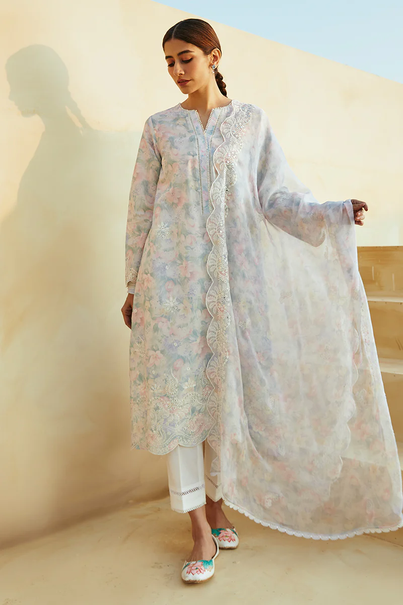 VIOLA PEARL STITCH 3PC: LAWN EMBROIDERED  SUIT - Image 2