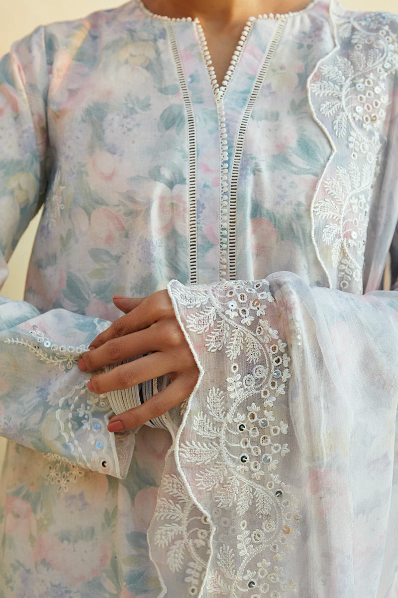 VIOLA PEARL STITCH 3PC: LAWN EMBROIDERED  SUIT - Image 3