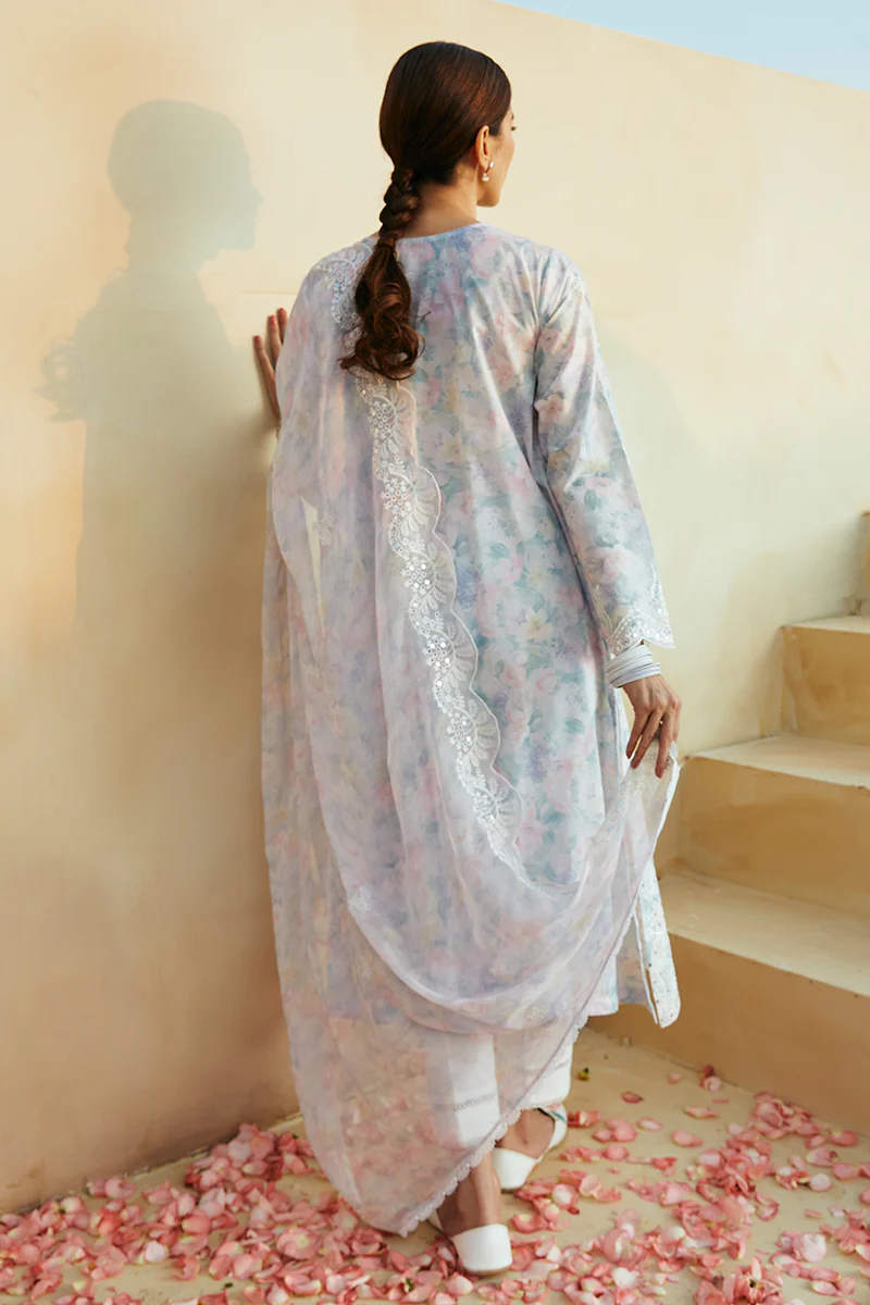 VIOLA PEARL STITCH 3PC: LAWN EMBROIDERED  SUIT - Image 5