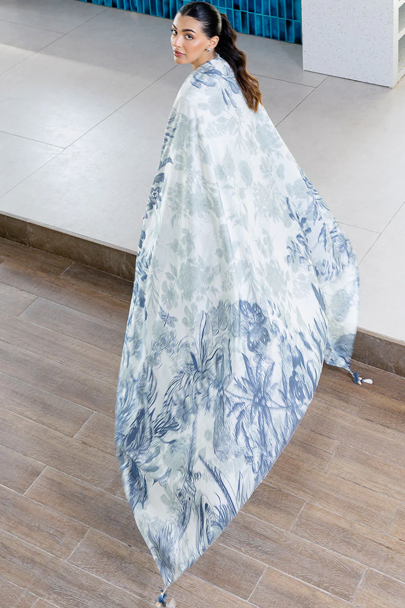 WHIMSICAL TEAL-3PC (SHIRT, TROUSER & DUPATTA) - Image 8