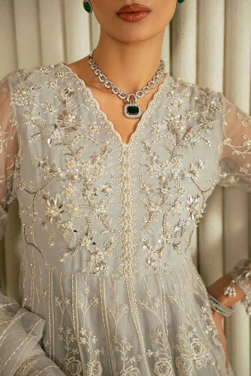 WHISPERING BLUE-2PC ORGANZA EMBROIDERED PRET - Image 3