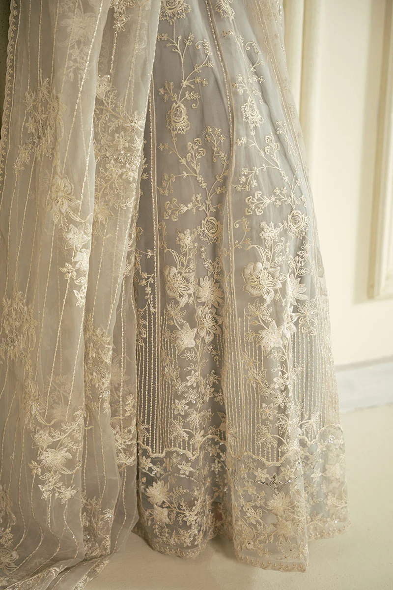 WHISPERING BLUE-2PC ORGANZA EMBROIDERED PRET - Image 5