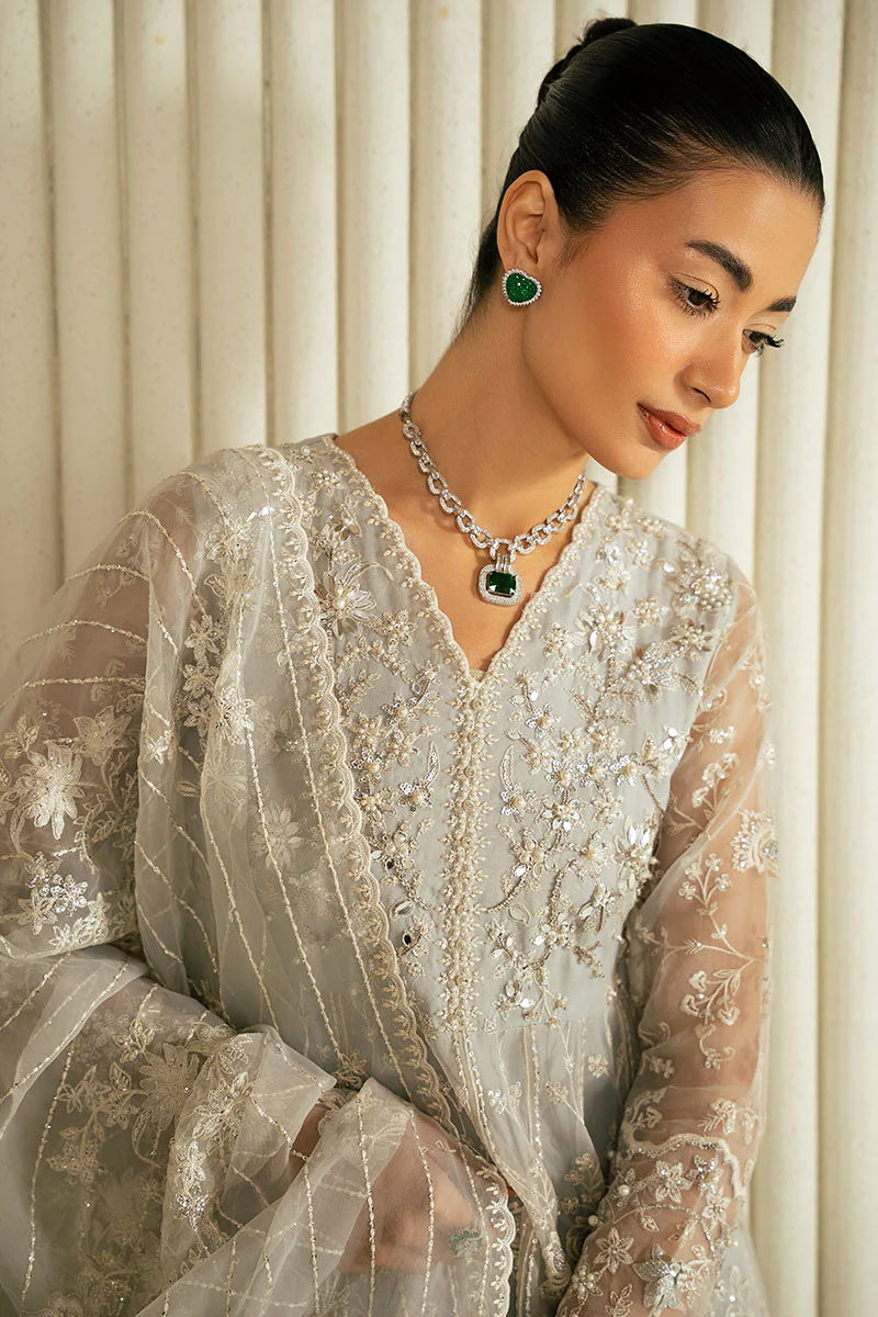 WHISPERING BLUE-2PC ORGANZA EMBROIDERED PRET - Image 6
