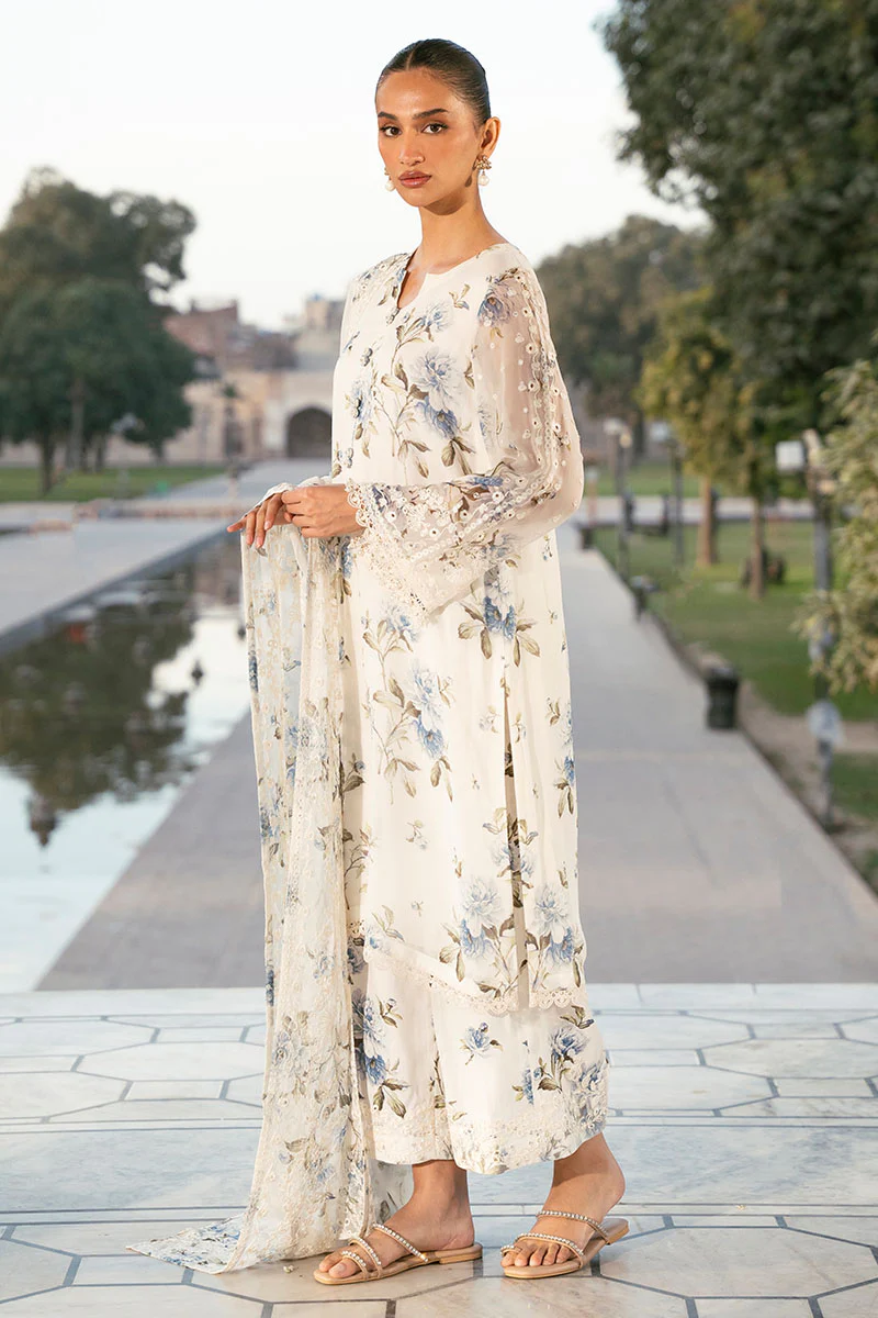 WHITE TULIP-3PC (SHIRT, TROUSER & DUPATTA) - Image 5