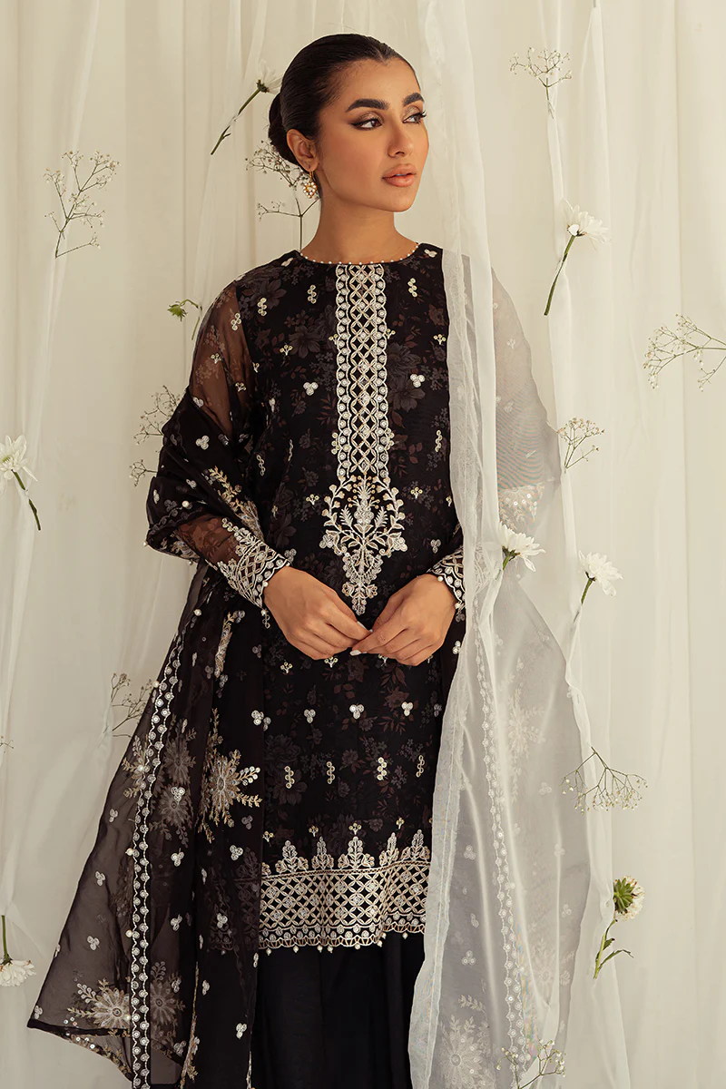 WISTERIA BELLA-4PC ORGANZA PRINTED & EMBROIDERED SUIT - Image 6